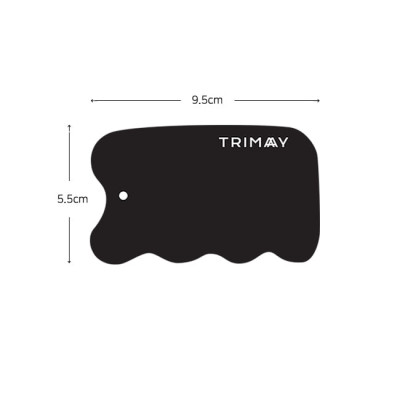 Trimay Натуральный керамический скребок гуаша для лица и тела Wide Wave Face Guasha