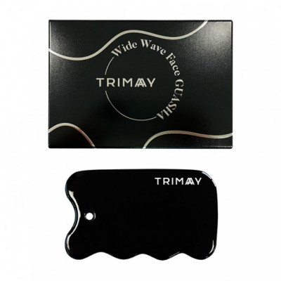 Trimay Натуральный керамический скребок гуаша для лица и тела Wide Wave Face Guasha