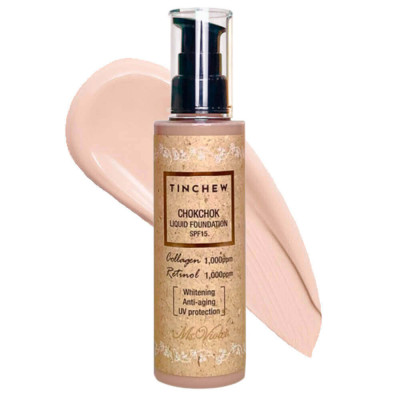 Увлажняющая тональная основа с коллагеном и ретинолом Tinchew Chokchok Liquid Foundation SPF15
