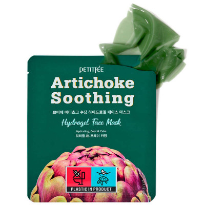 PETITFEE Гидрогелевая маска для лица с артишоком Artichoke Soothing Hydrogel Face Mask 32г 