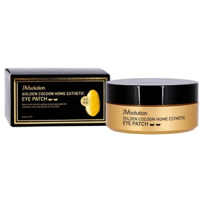 Гидрогелевые патчи с протеинами шёлка и золотом JMsolution Golden Cocoon Home Esthetic Eye Patch 60 шт