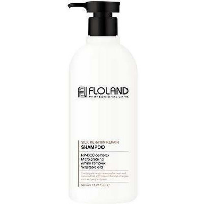 Восстанавливающий шампунь с кератином Floland Premium Silk Keratin Shampoo 530 мл