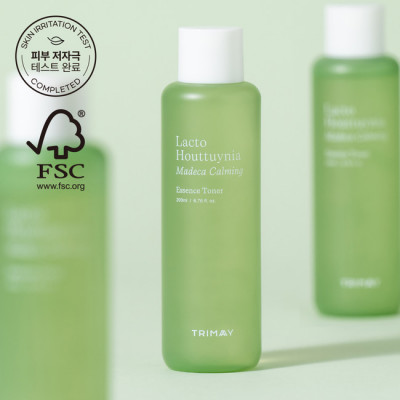 Успокаивающий тонер-эссенция с центеллой и пробиотиками от trymay Lacto Houttuynia Madeca Calming Essence Toner 200 мл