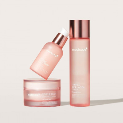 Тонер для упругости кожи с коллагеном и гиалуроном, medicube Triple Collagen Toner 140 мл